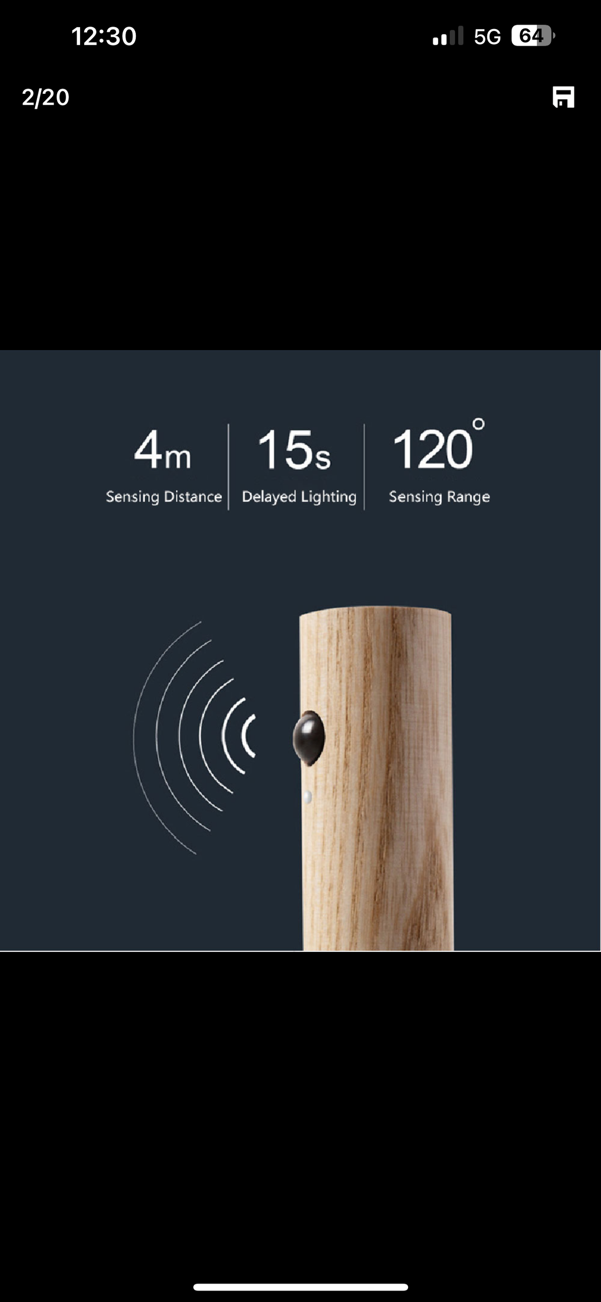 Wood-grain rechargeable led wall light