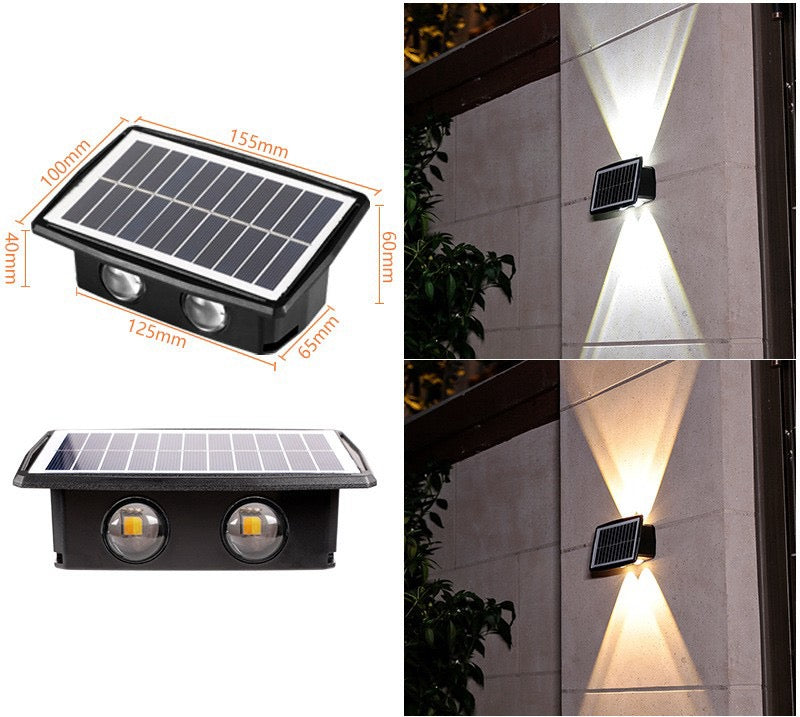 Solar up & down outdoor wall lights