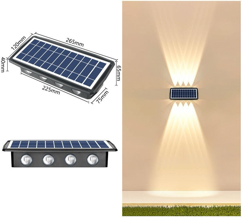 Solar up & down outdoor wall lights