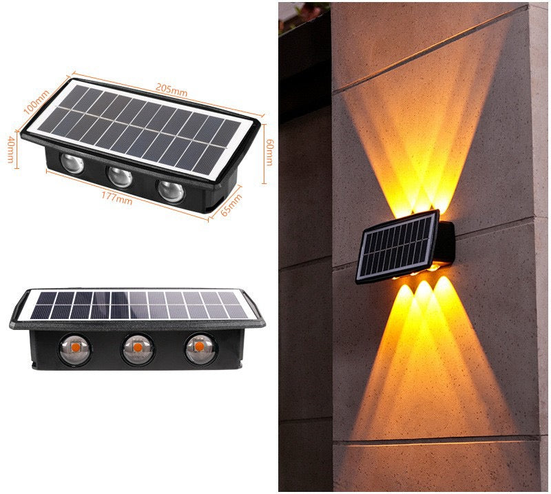Solar up & down outdoor wall lights